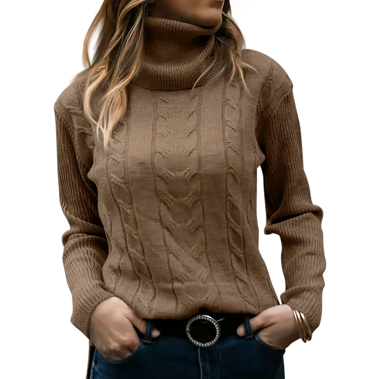 Eleganter Strickpullover mit Stehkragen für Damen | Ideal für den Winter