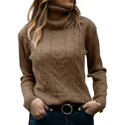 Eleganter Strickpullover mit Stehkragen für Damen | Ideal für den Winter