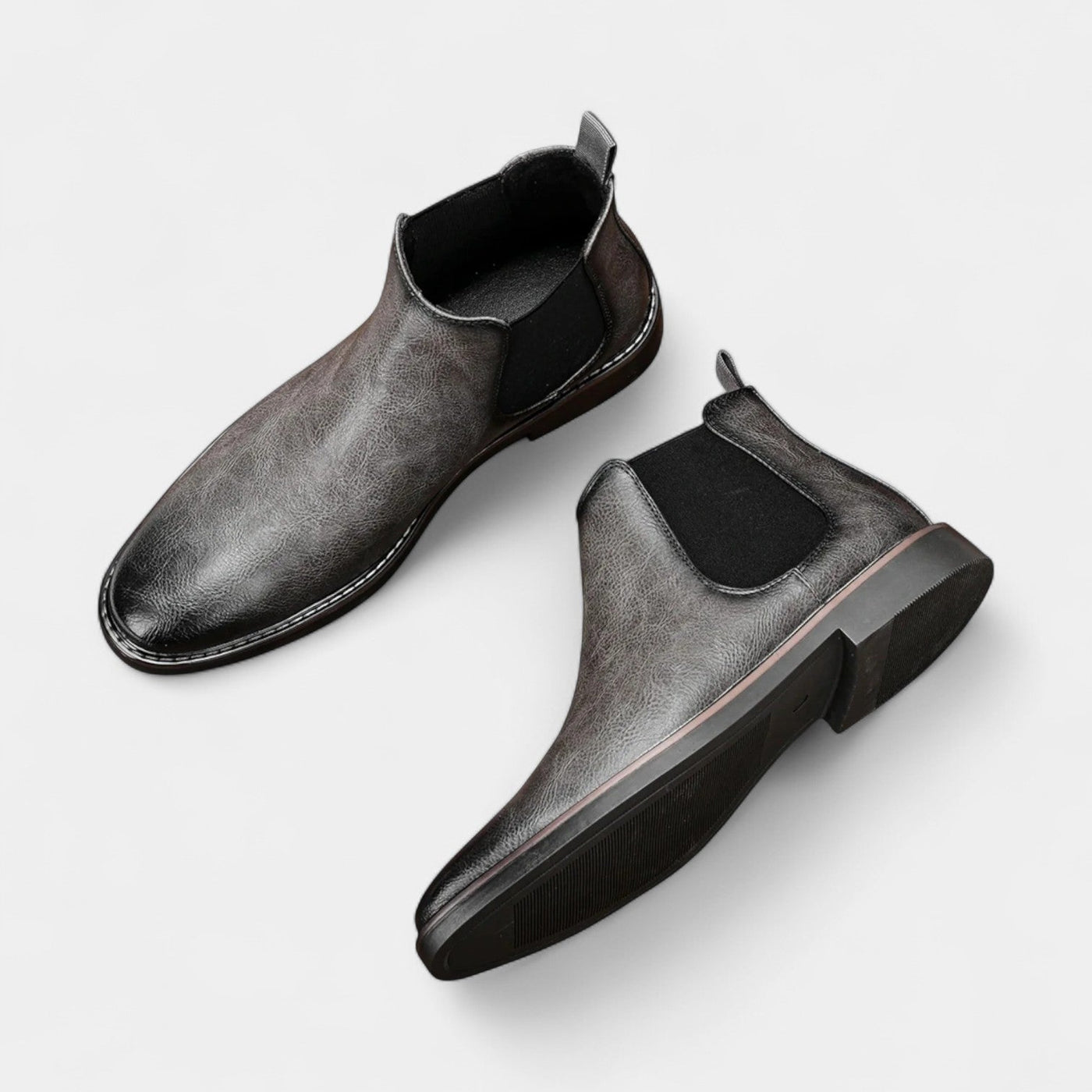 Herren-Chelsea-Boots aus Lederimitat mit Elastikeinsatz