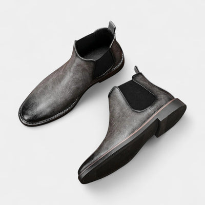 Herren-Chelsea-Boots aus Lederimitat mit Elastikeinsatz