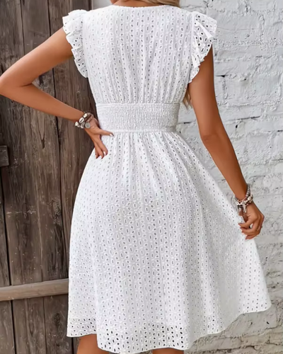 Dorleta - Ausgestelltes Kleid mit Volants