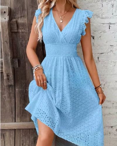 Dorleta - Ausgestelltes Kleid mit Volants