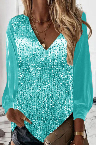 Buann® | Einfache Glitzerbluse