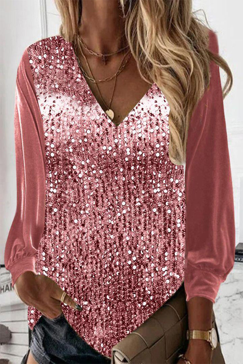 Buann® | Einfache Glitzerbluse