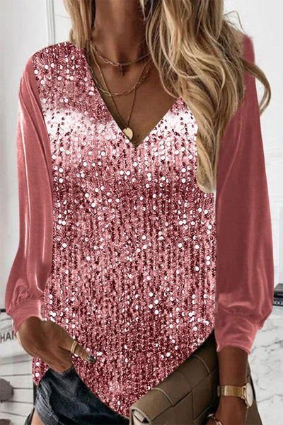 Buann® | Einfache Glitzerbluse