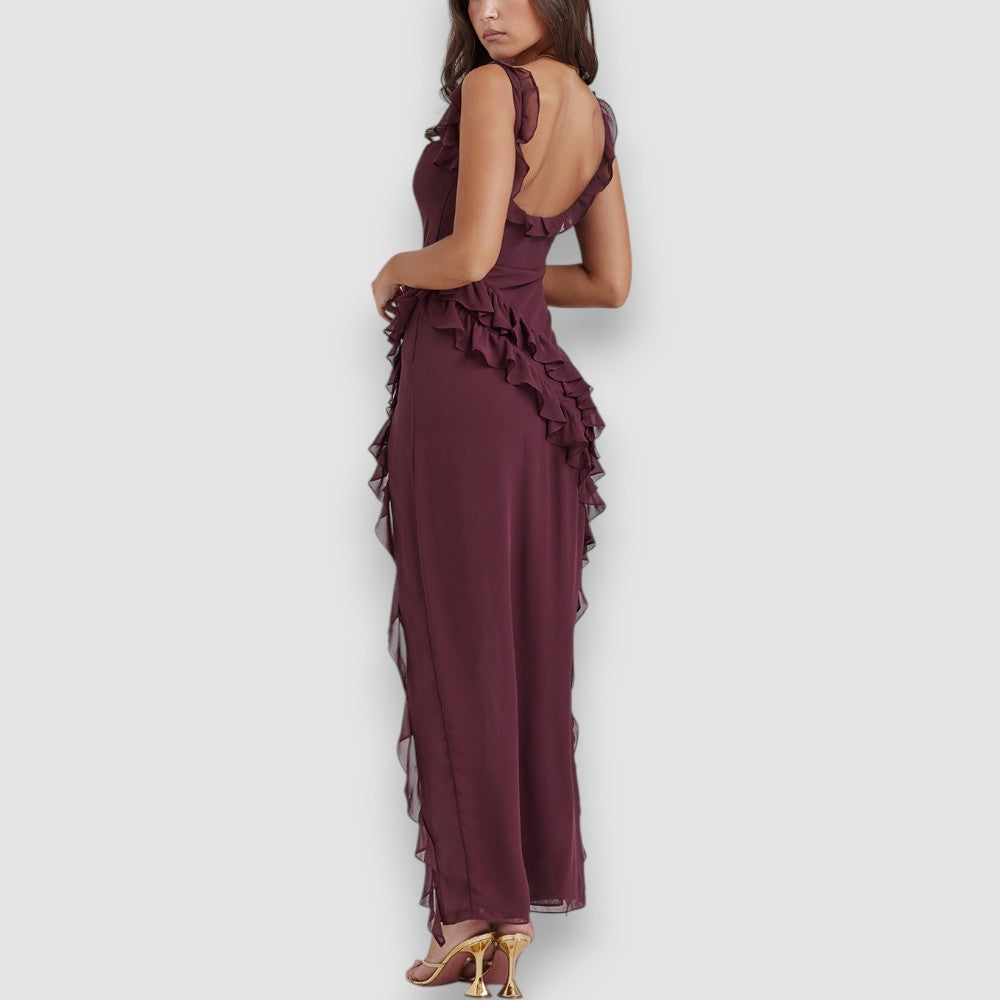 Giorgia | Langes Kleid mit Rüsche