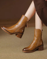 Alina | Elegante Zeitlose Stiefeletten Damen – Braun