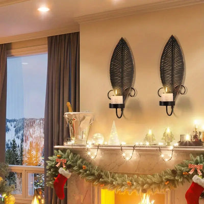 FoliGlow - Kerzenhalter Satz in Blatt Gestaltung