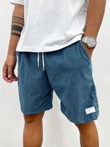 Bettina | Herren Sommer Lässige Shorts Mit Kordelzug – Blau