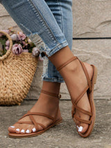 Susanne | Damen Frühlings-Flache Sandalen mit Riemen – 3