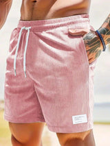 Bettina | Herren Sommer Lässige Shorts Mit Kordelzug – Rosa