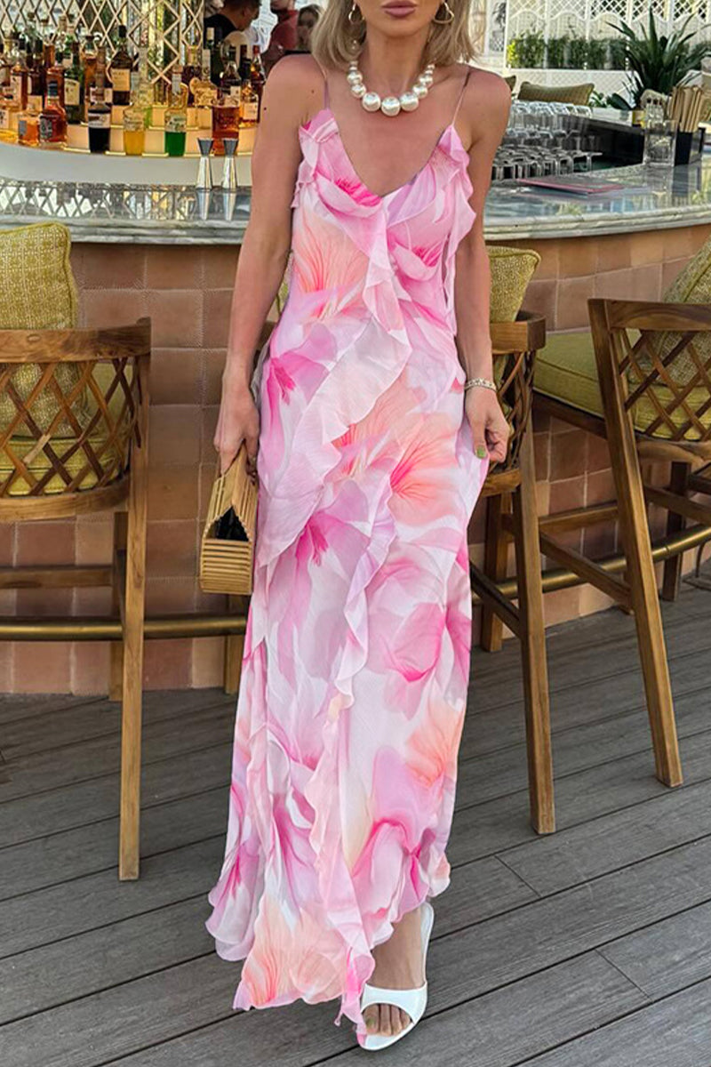 Halterneck Kleid Rüschen & Rückenfrei – Leichtes Abendkleid Damen