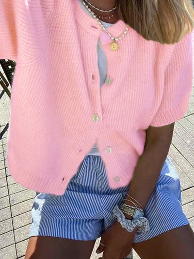Strick-Cardigan mit kurzen Ärmeln – Lässig, Leicht & Ideal für den Sommer