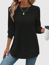 Arvenne Top mit Seitenschlitz | Übergangsjacke für Damen – Schwarz