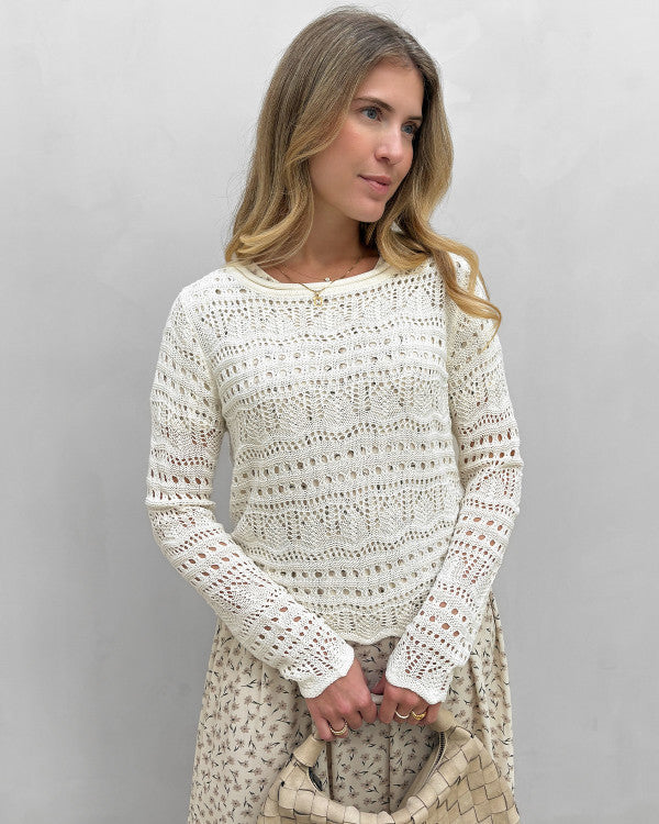 VALE |  Long Sleeve Boatneck Knit Pullover