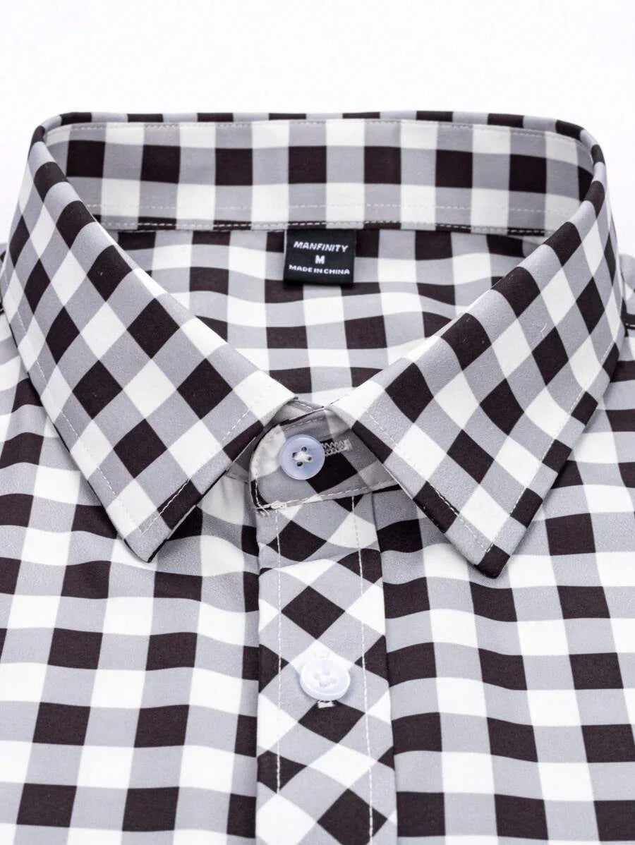 Oktoberfest Karohemd Herren – Kurzarm Trachtenhemd in Rot-Weiß