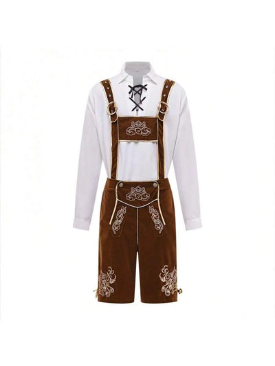 Oktoberfest Lederhosen Set für Herren – Traditionelle Trachtenhose mit Hemd