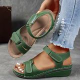 Bequeme Damen-Sandalen mit Klettverschluss & dicker Sohle – Green