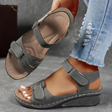 Bequeme Damen-Sandalen mit Klettverschluss & dicker Sohle – Gray