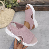 Dabella | Lässige Strick-Sandalen mit Keilsohle – Helllila