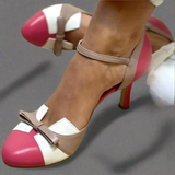 Doris | Damen Schleifen Riemen Geschlossene Pumps – Rosa