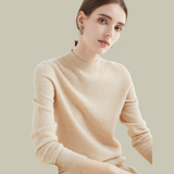Monika | Damen Rollkragenpullover aus Merinowolle für den Winter – Beige