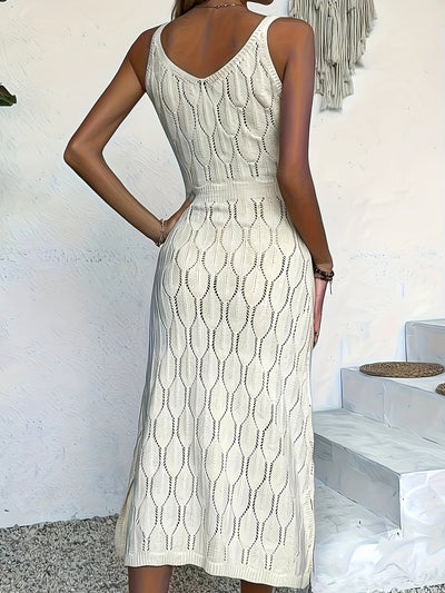 Luciana - Ärmelloses Langes Strickkleid Im Mantelstil