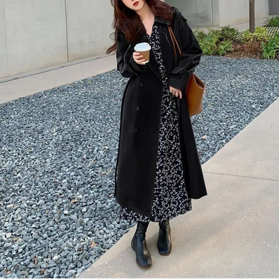 Langer Eleganter Luxe Trenchcoat für Damen | Ideal für den Winter