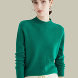 Monika | Damen Rollkragenpullover aus Merinowolle für den Winter – Jacquard Grün