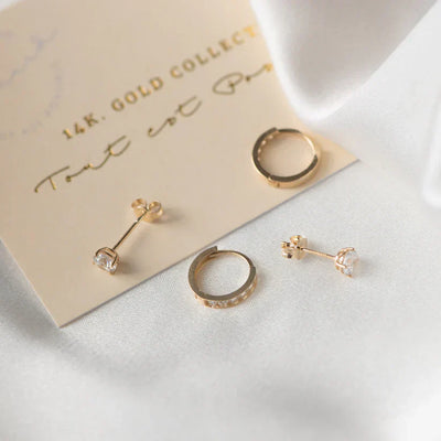 Dara Brillane Gold Earrings Set