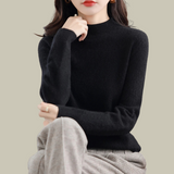 Monika | Damen Rollkragenpullover aus Merinowolle für den Winter – Schwarz