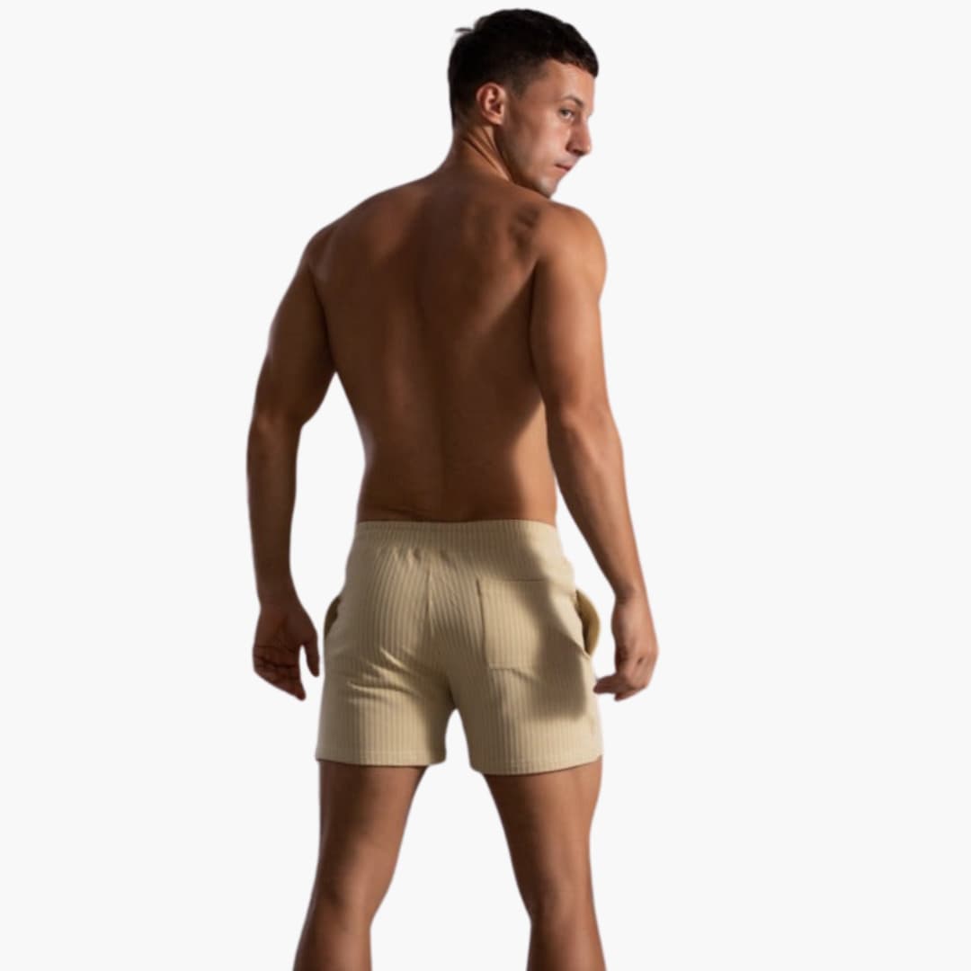 Gestreifte Shorts mit Kordelzug - für Herren im Sommerstil