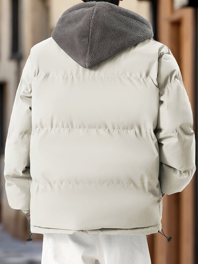 Lässige Warme Gepolsterte Jacke mit Kapuze für Herren | Ideal für den Winter
