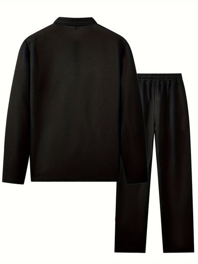 Lässiger Lockerer Baumwolle Trainingsanzug mit Reissverschluss, Taschen und Kordelzughose für Herren | Perfekt für Outdoor-Aktivitäten