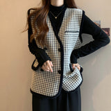 Charlotte | Elegante und Moderne Damen Strukturweste – Schwarz/Weiß