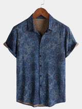 Leoric - Leichtes, kurzärmeliges Blumenshirt – Marineblumen