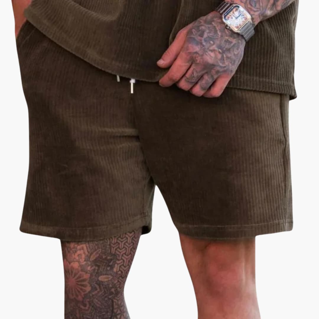 Herren Freizeitshorts mit Kordstruktur und elastischem Bund