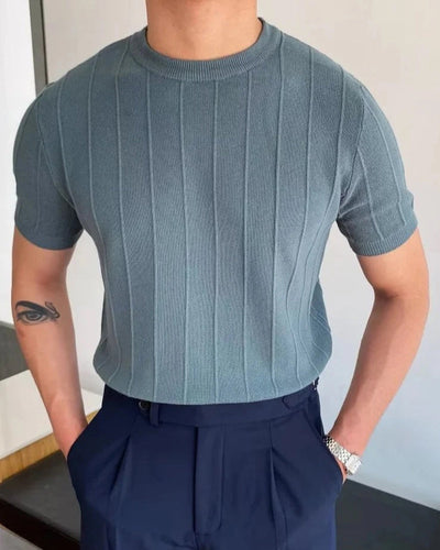 Herren Geripptes T-Shirt – Lässig & Atmungsaktiv