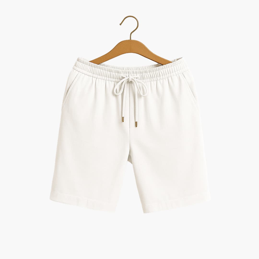 Herren Leinen Sommer Shorts mit Kordelzug und Taschen