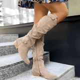 Madeleine™ Kniehohe Wildleder-Stiefel | Elegante Damen Stiefel – Beige