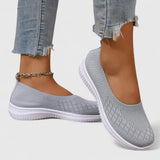 Lara | Damen Leichte Slip-On Strick Ballerinas – Grau