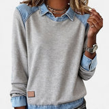Leonie | Damen Langarmshirt modern edel chic – Grau