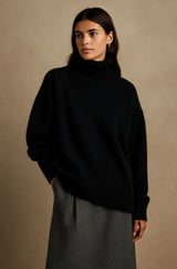Lara | Feiner Kaschmirpullover für Damen jeden Tag – Schwarz