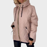 Delianne - Gesteppte Kapuzenjacke – Pink