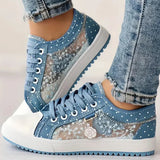 Damen Mesh Schnürsneaker – Himmelblau