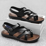 Henrick | Bequeme Herren-Sandalen für Alltag und Urlaub – Schwarz