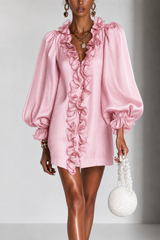 Amarina - Schimmerndes Minikleid – Rosa