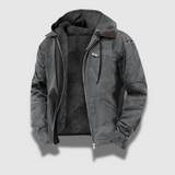 Trendige Warme Bequeme Langlebige Stilvolle Fleece Reißverschlussjacke – Grau