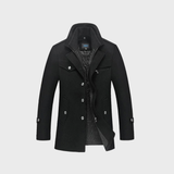 ANDRE | KLASSISCHER WOLLMANTEL IM PEACOAT-STIL – Schwarz