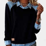 Leonie | Damen Langarmshirt modern edel chic – Schwarz